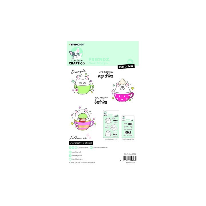 (CCL-FR-STAMP553)Studio light Clear stamp Cup of tea Friendz nr.553
