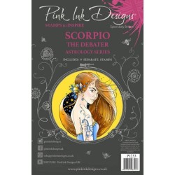 (PI233)Pink Ink Designs Scorpio "The Debater" A5 Clear Stamps