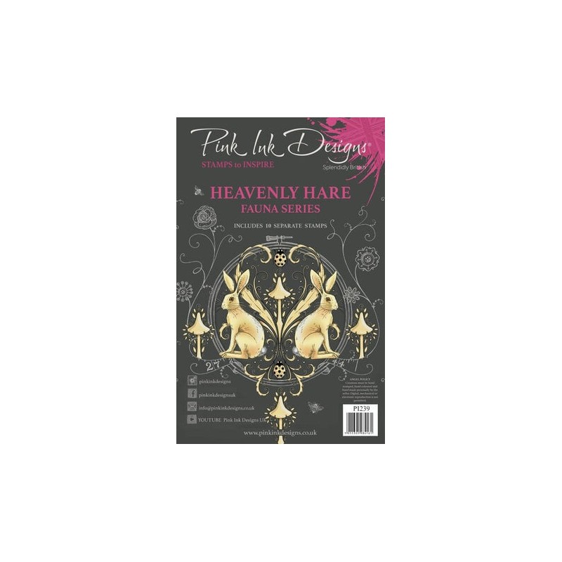 (PI239)Pink Ink Designs Heavenly Hare A5 Clear Stamps