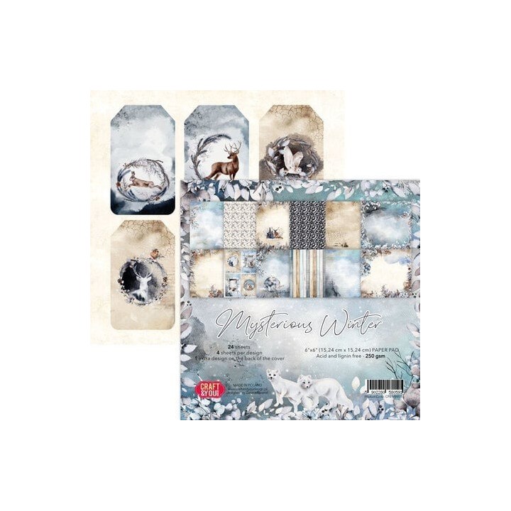 (CYD-CPB-MWI15)Craft and You design Mysterious Winter 6x6 Inch Paper Set 250gsm (24sheets)
