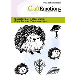 (5051)CraftEmotions Clearstamps 6x7cm - Hedgehog family