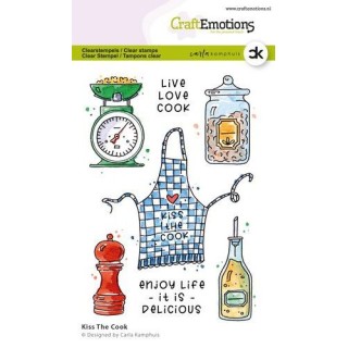 (2316)CraftEmotions clearstamps A6 - Kiss The Cook Carla Kamphuis