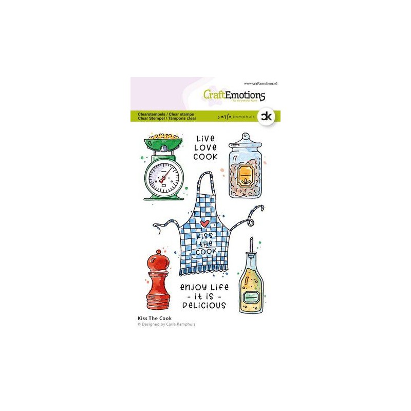 (2316)CraftEmotions clearstamps A6 - Kiss The Cook Carla Kamphuis