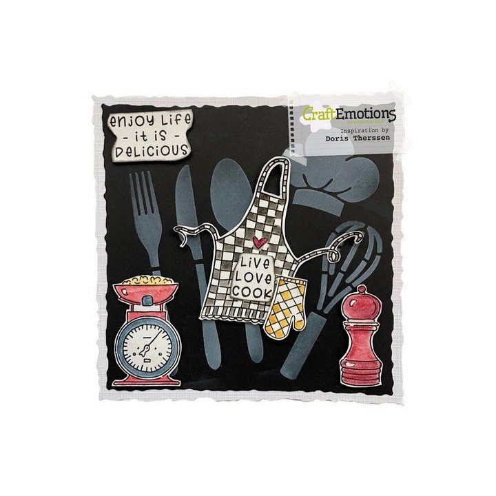 (2316)CraftEmotions clearstamps A6 - Kiss The Cook Carla Kamphuis