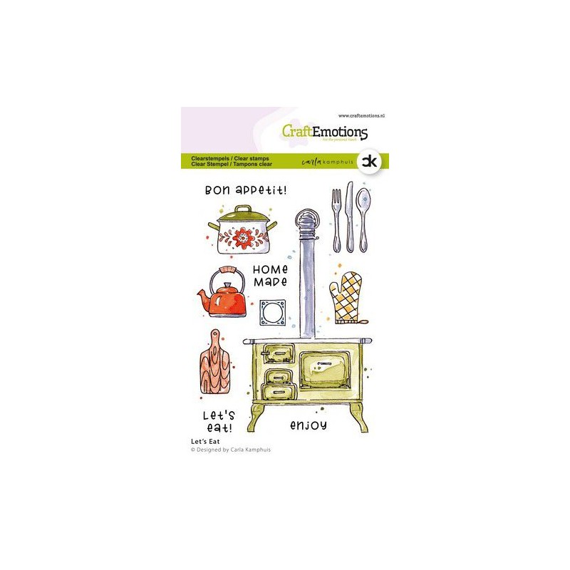 (2317)CraftEmotions clearstamps A6 - Let‘s Eat Carla Kamphuis