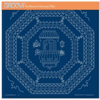(GRO-HO-42153-15)Groovi Plate A4 LINDA'S DOTTY CROSS-STITCH TUSCAN BALCONY LAYERING FRAME