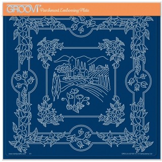 (GRO-LA-42155-15)Groovi Plate A4 LINDA'S VILLAGE IN TUSCANY LAYERING FRAME