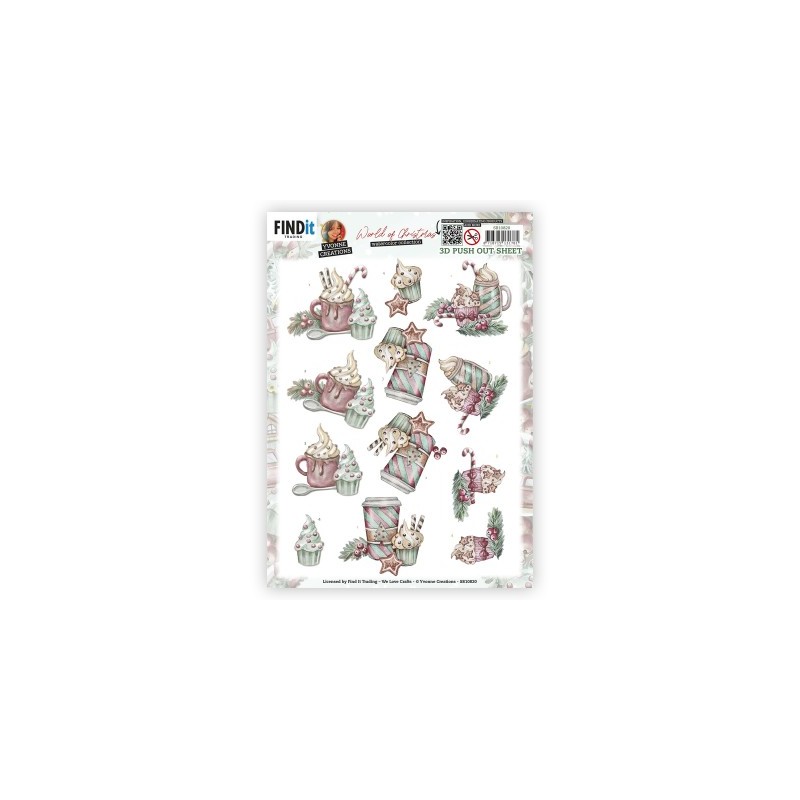 (SB10820)3D Push-Out - Yvonne Creations - World Of Christmas - Hot Chocolate