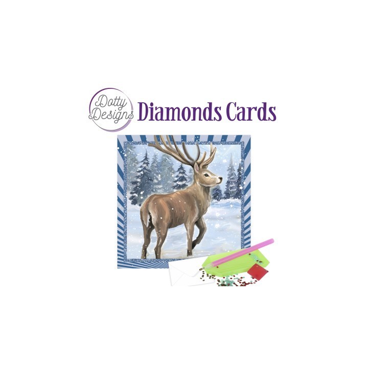 (DDDC1161)Dotty Designs Diamond Cards - Reindeer In The Snow