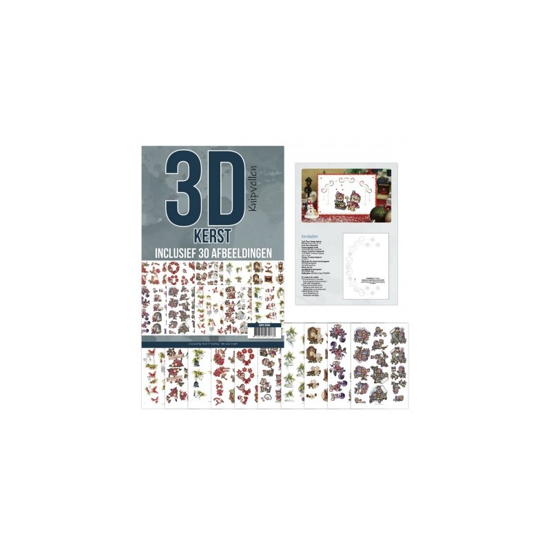 (3DKN10004)3D Knipvellenboek - Kerst 4