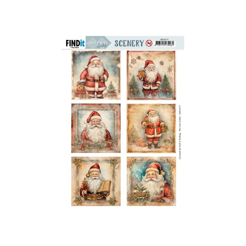 (CDS10177)Push Out Scenery - Card Deco Essentials - Santa Square