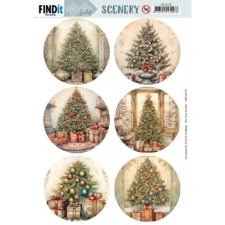 (CDS10178)Push Out Scenery - Card Deco Essentials - Christmas Tree Round