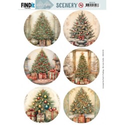 (CDS10178)Push Out Scenery - Card Deco Essentials - Christmas Tree Round