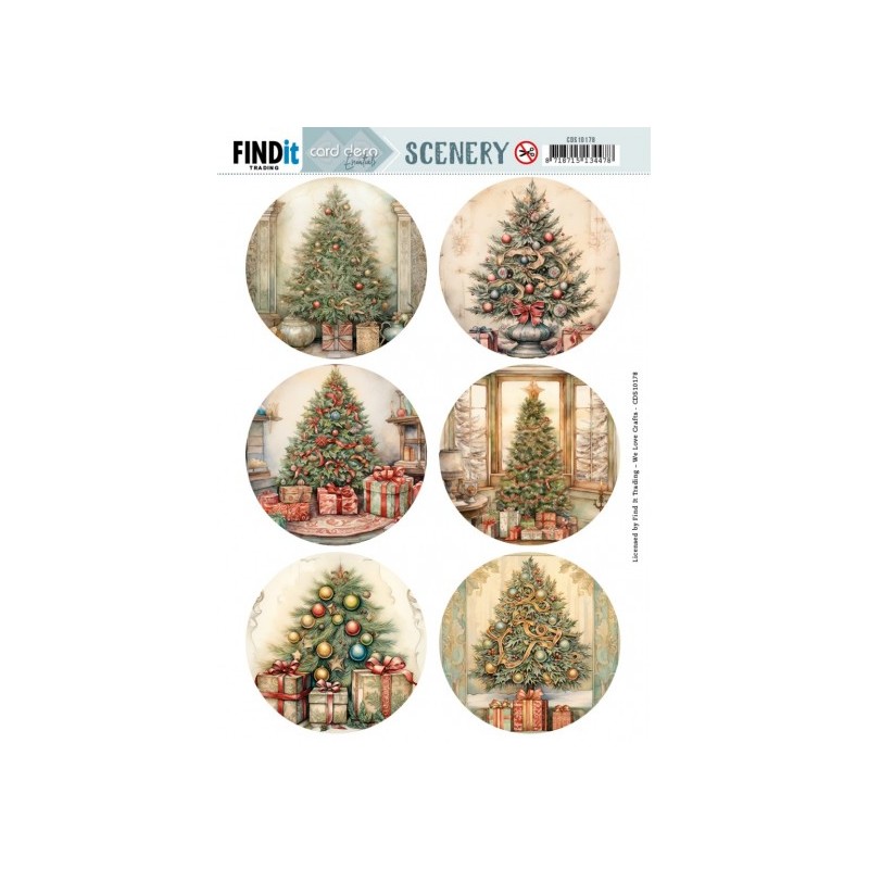 (CDS10178)Push Out Scenery - Card Deco Essentials - Christmas Tree Round