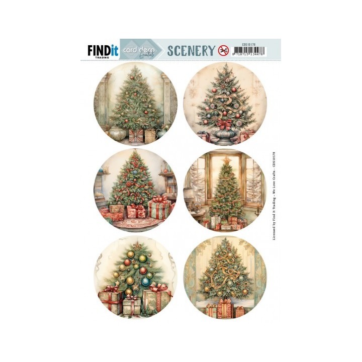 (CDS10178)Push Out Scenery - Card Deco Essentials - Christmas Tree Round