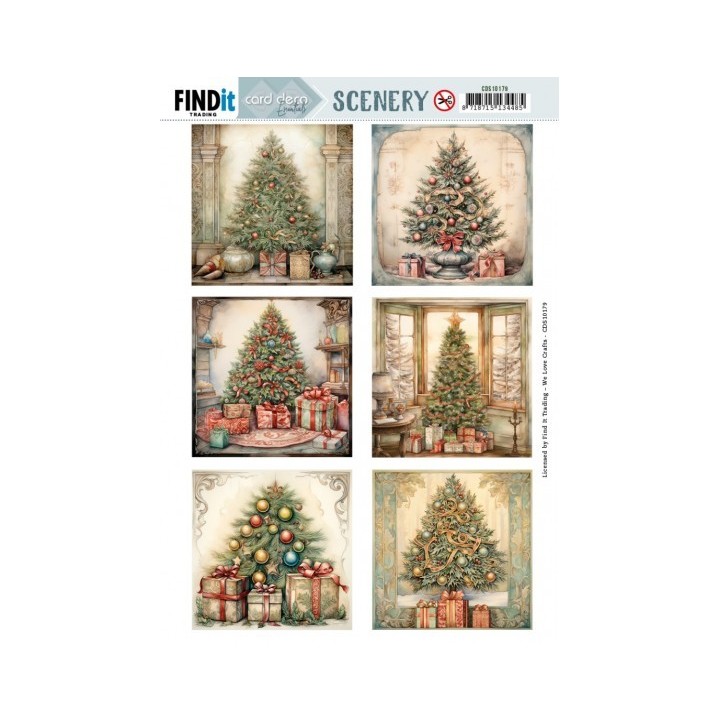 (CDS10179)Push Out Scenery - Card Deco Essentials - Christmas Tree Square