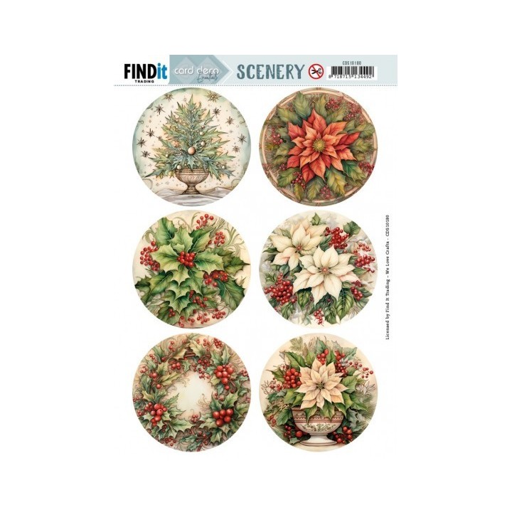 (CDS10180)Push Out Scenery - Card Deco Essentials - Holly Round