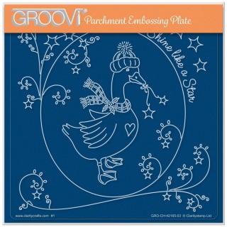 (GRO-CH-42165-03)Groovi Plate A5 LINDA'S CHRISTMAS GOOSE