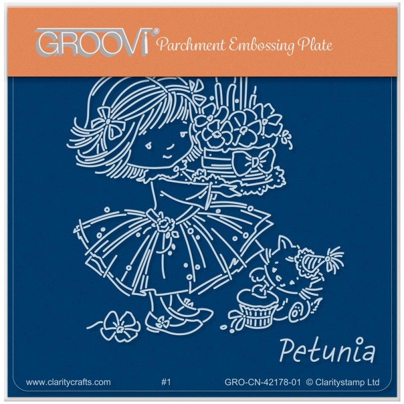 (GRO-CN-42178-01)Groovi® Baby plate A6 PETUNIA - FLOWER POPPET