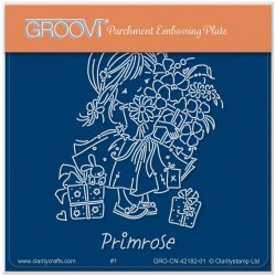 (GRO-CN-42182-01)Groovi® Baby plate A6 PRIMROSE - FLOWER POPPET