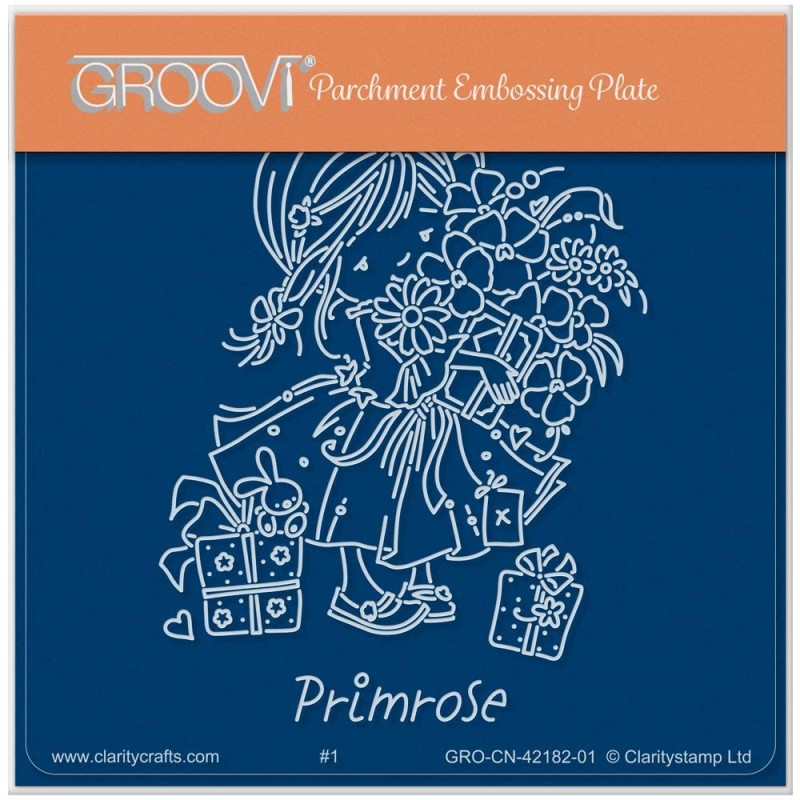 (GRO-CN-42182-01)Groovi® Baby plate A6 PRIMROSE - FLOWER POPPET
