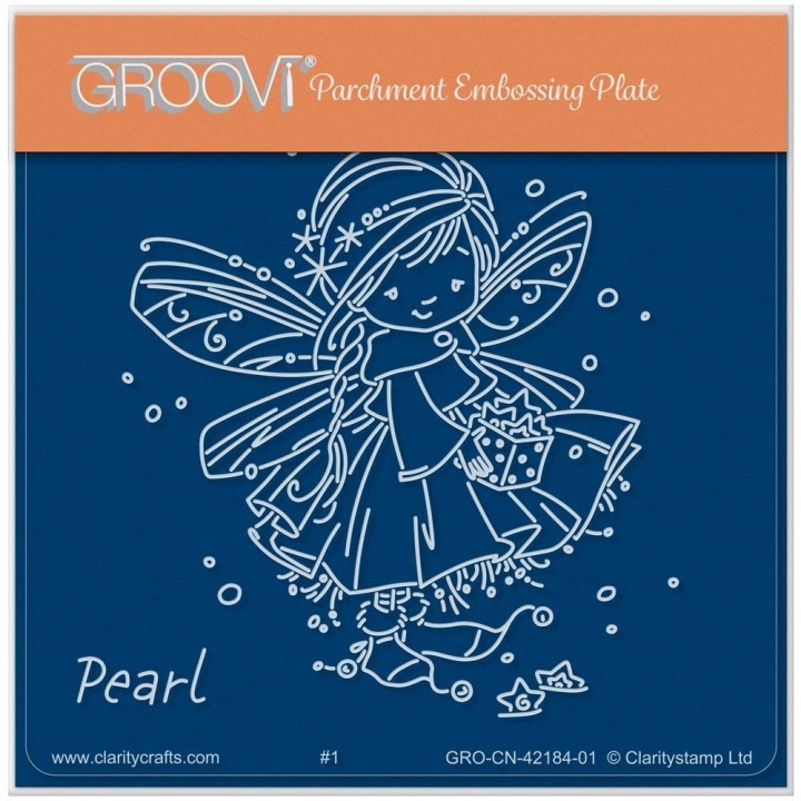 (GRO-CN-42184-01)Groovi® Baby plate A6 PEARL - CHRISTMAS POPPET