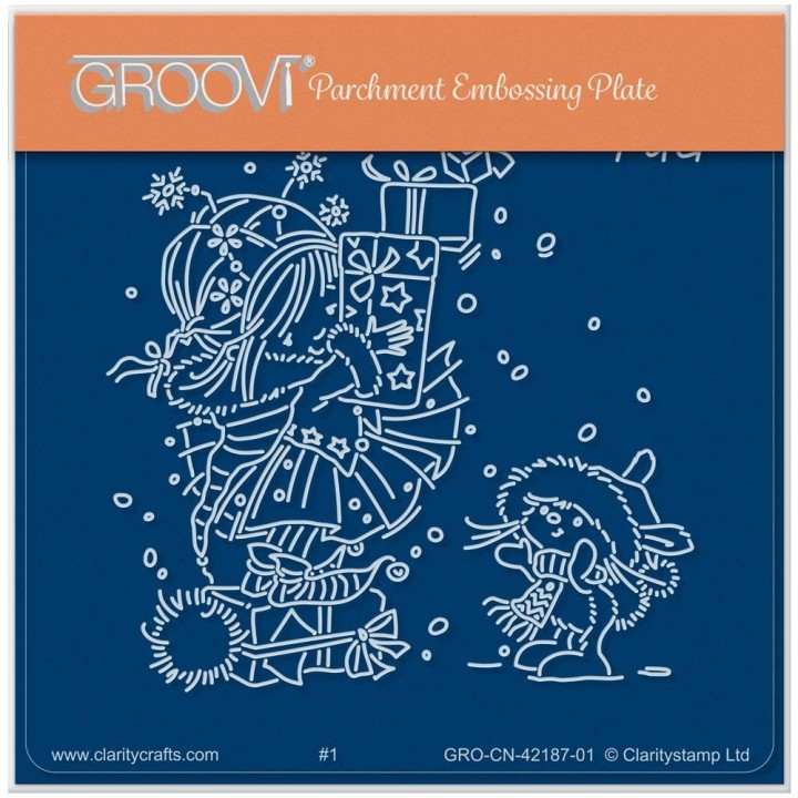 (GRO-CN-42187-01)Groovi® Baby plate A6 PUD - CHRISTMAS POPPET