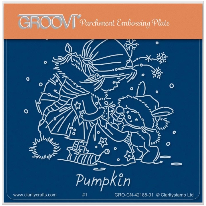 (GRO-CN-42188-01)Groovi® Baby plate A6 PUMPKIN - CHRISTMAS POPPET