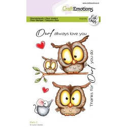 (1579)CraftEmotions clearstamps A6 - Owls 2 Carla Creaties