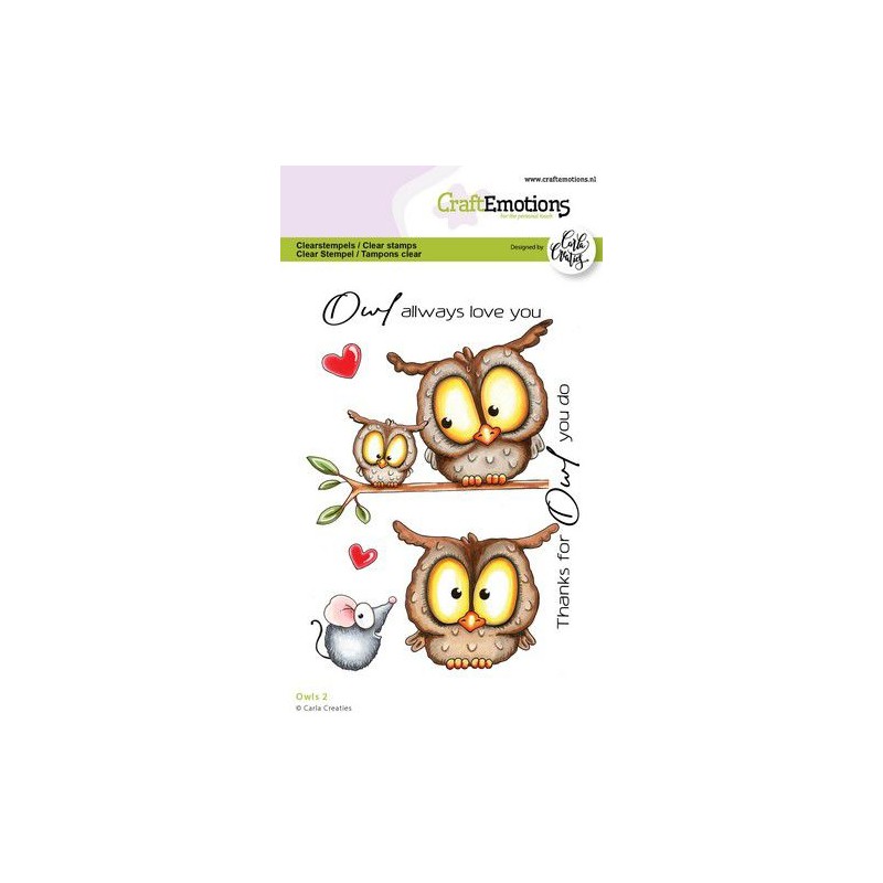 (1579)CraftEmotions clearstamps A6 - Owls 2 Carla Creaties