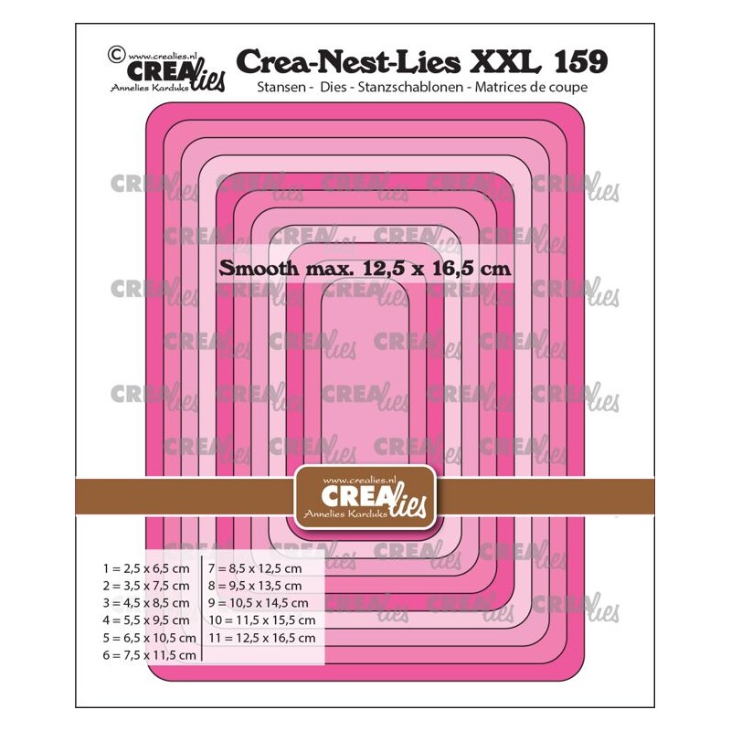 (CLNestXXL159)Crealies Crea-Nest-Lies XXL Rectangle smooth
