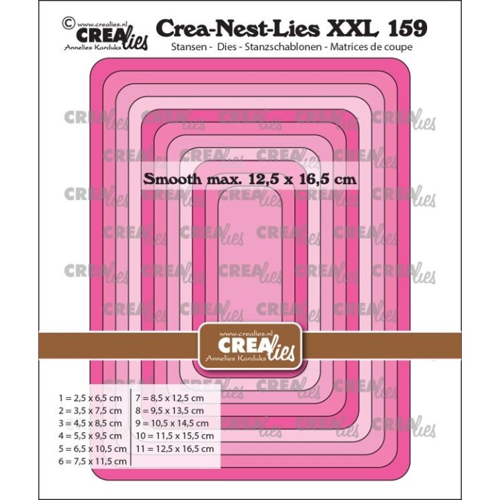 (CLNestXXL159)Crealies Crea-Nest-Lies XXL Rectangle smooth
