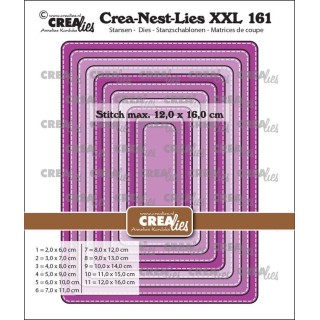 (CLNestXXL161)Crealies Crea-Nest-Lies XXL Rectangle lockstitch