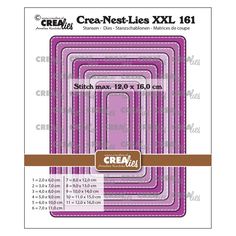 (CLNestXXL161)Crealies Crea-Nest-Lies XXL Rectangle lockstitch