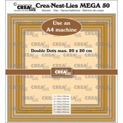 (CLNestMEGA50)Crealies Crea-Nest-Lies Mega Square dots For A4 machine: max. 20 x 20 cm