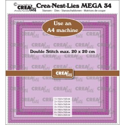 (CLNestMEGA34)Crealies Crea-Nest-Lies Mega Square Lockstitch For A4 machine: max. 20 x 20 cm