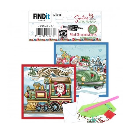 (DDDM1007)Dotty Designs Mini Diamond Cards Set - Santa's Journey