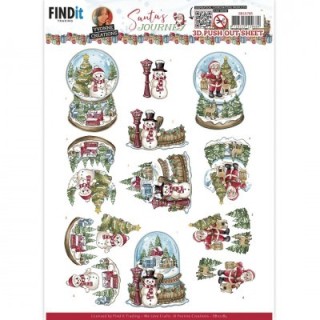 (SB10785)3D Push-Out - Yvonne Creations - Santa's Journey - Globe