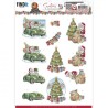 (SB10786)3D Push-Out - Yvonne Creations - Santa's Journey - Car