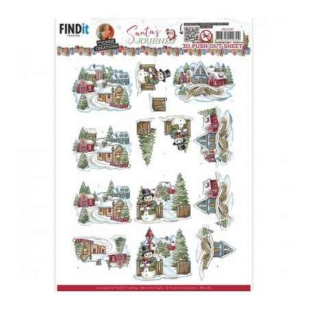 (SB10787)3D Push-Out - Yvonne Creations - Santa's Journey - Village