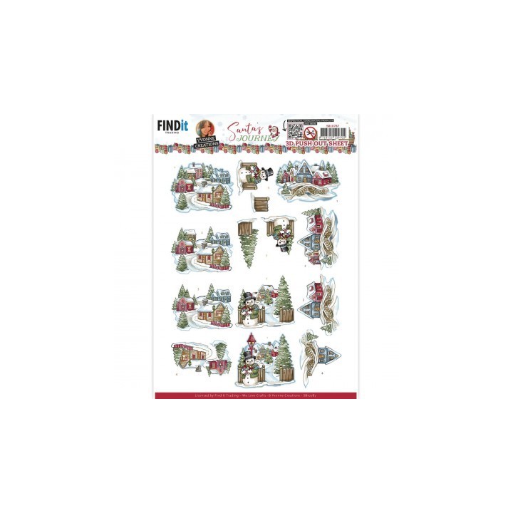 (SB10787)3D Push-Out - Yvonne Creations - Santa's Journey - Village