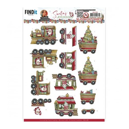 (SB10788)3D Push-Out - Yvonne Creations - Santa's Journey - Train