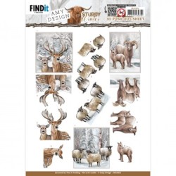 (SB10825)3D Push-Out - Amy Design - Sturdy Winter - Deer