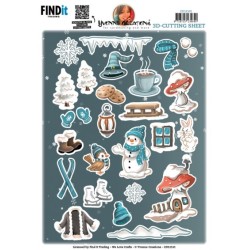 (CD12101)Cutting Sheet - Yvonne Creations - Small Elements Winter Gnomes