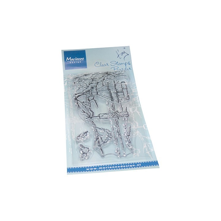 (TC0920)Clear stamp Tiny's Border - Bird feeding