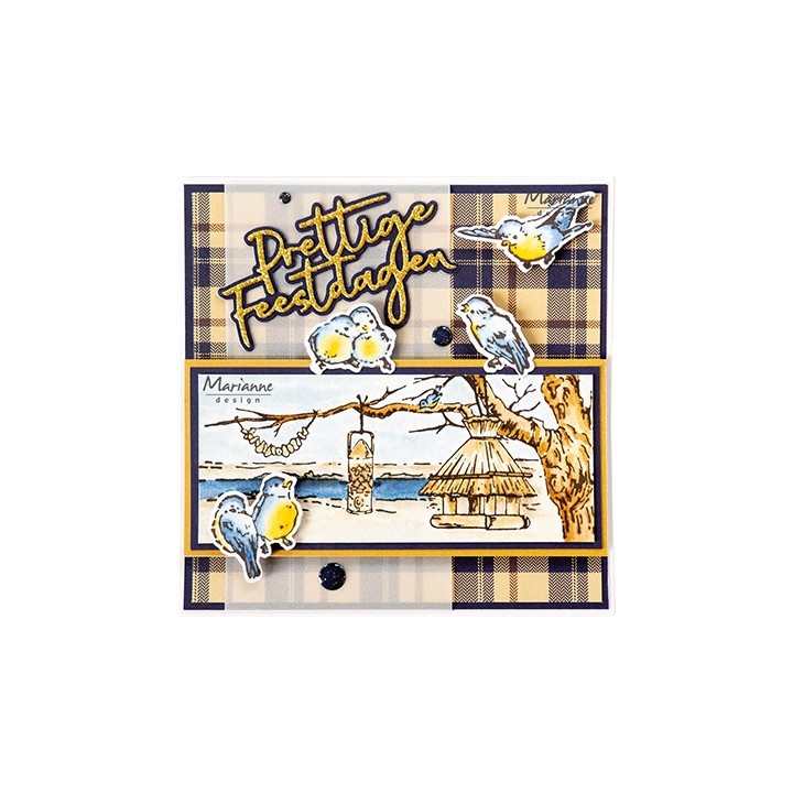 (TC0920)Clear stamp Tiny's Border - Bird feeding