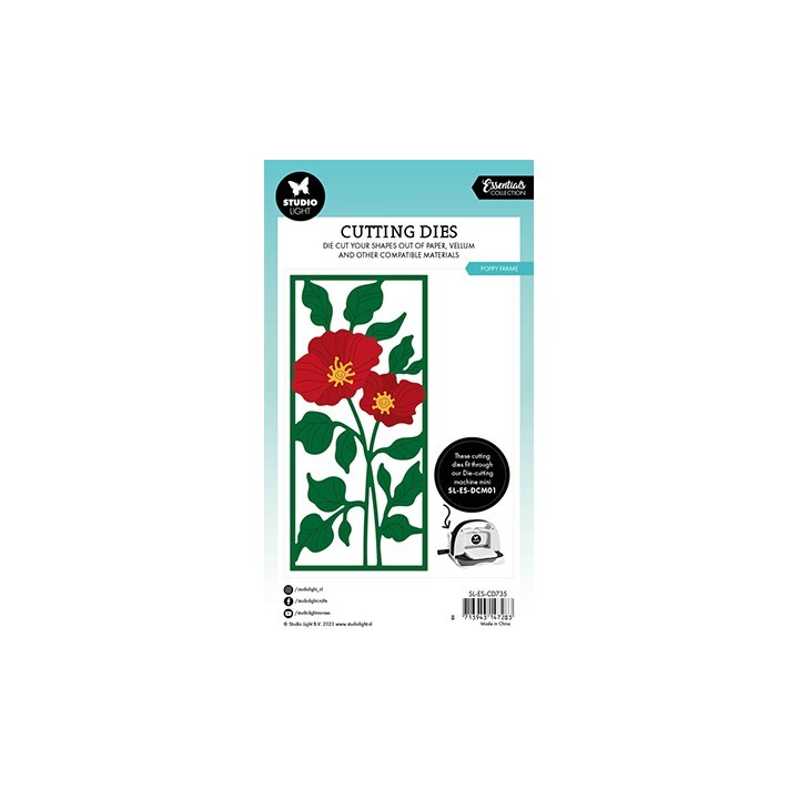 (SL-ES-CD735)Studio Light SL Cutting Die Poppy frame Essentials nr.735