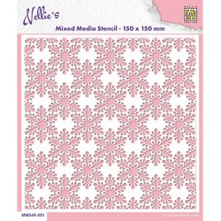 (MMS4K-051)Nellies Choice Plastic Mixed media stencil A5 - Snowflakes