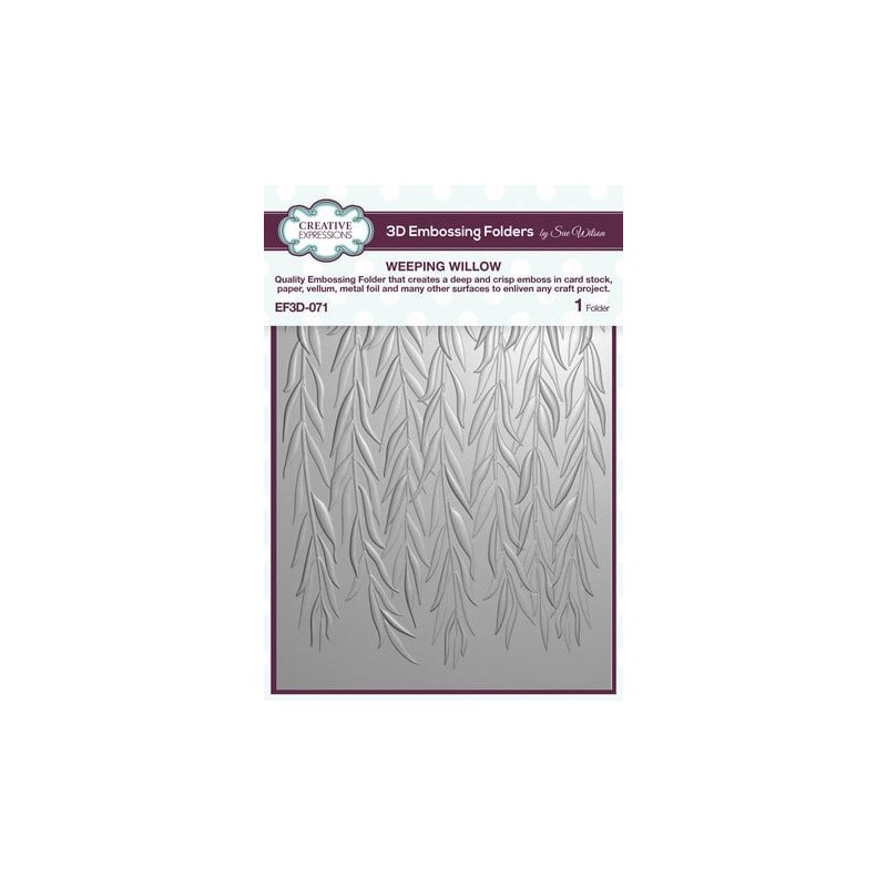(EF3D-071)Creative Expressions Sue Wilson Weeping Willow 3D Embossing Folder