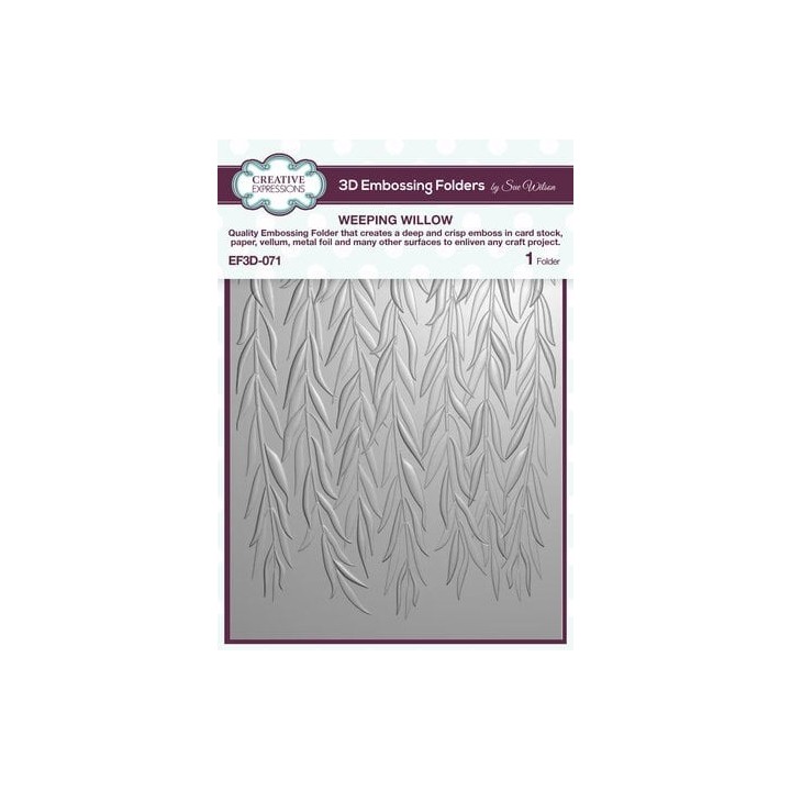 (EF3D-071)Creative Expressions Sue Wilson Weeping Willow 3D Embossing Folder